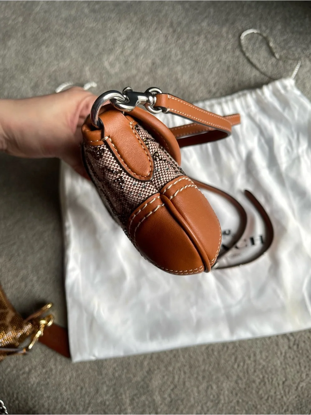 Authentic coach crystal shoulder bag